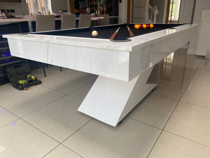 Superpool Lightning Pool Dining Table Carrara Marble 7ft