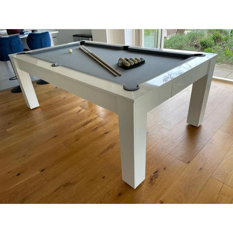 Superpool Revolution American Pool Dining Table Gloss White 7ft - Excel Leisure Games