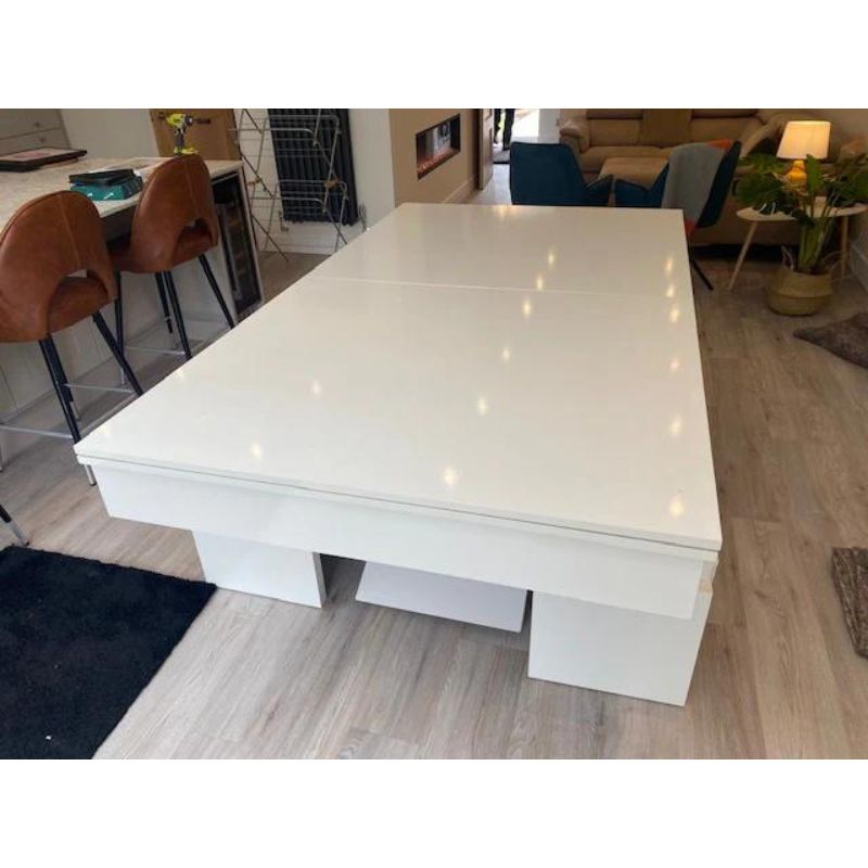 Superpool Lightning Pool Dining Table Gloss White 7ft - Excel Leisure Games