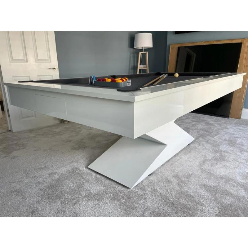 Superpool Lightning Pool Dining Table Gloss White 7ft - Excel Leisure Games