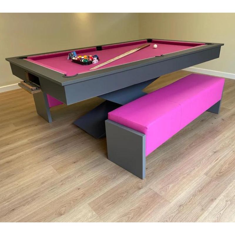 Superpool Lightning Pool Dining Table Graphite Grey 7ft - Excel Leisure Games