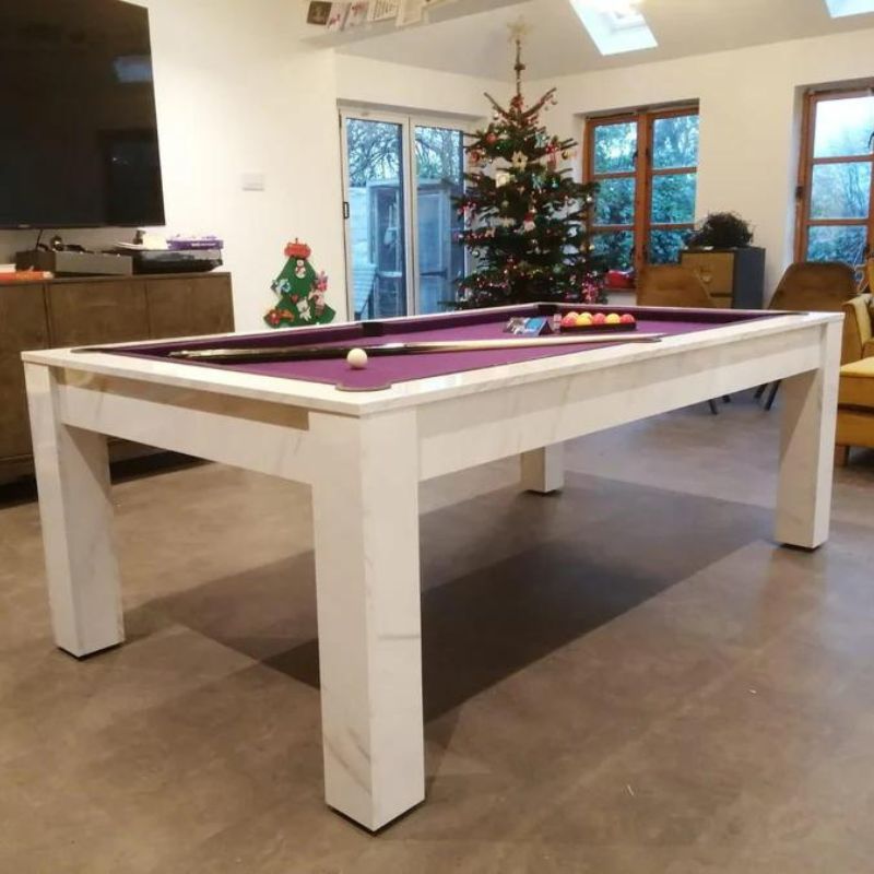 Superpool Rosetta Pool Dining Table Carrara Marble - Excel Leisure Games